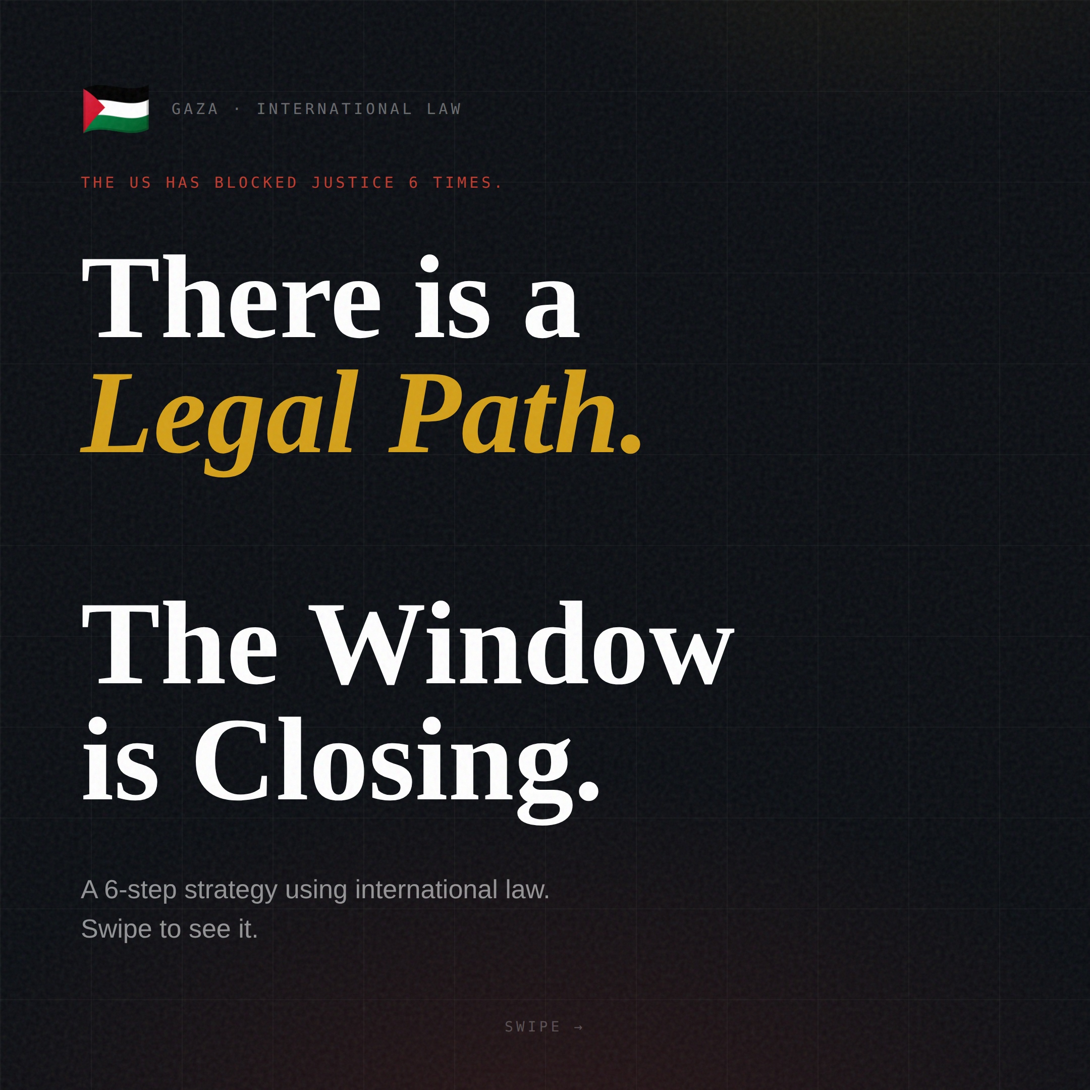 Slide 1 — There is a Legal Path. The Window is Closing.