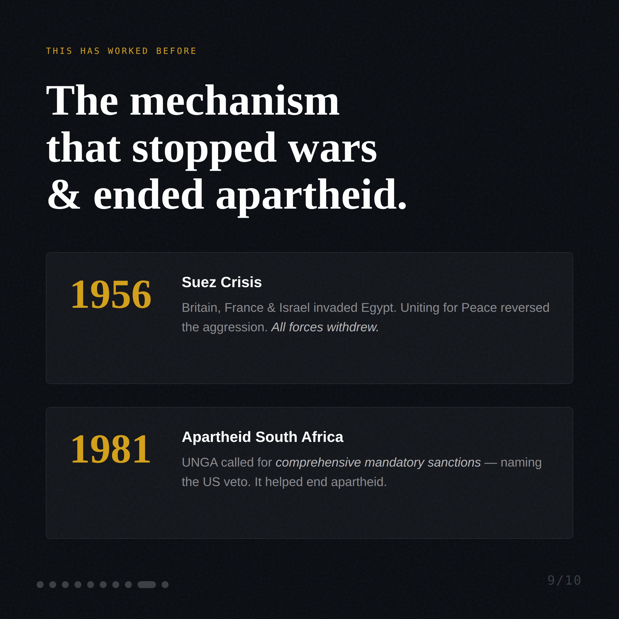 Slide 9 — Precedents: 1956 and 1981